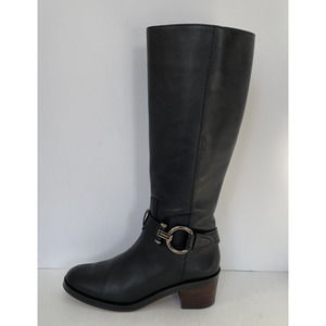 COACH Boots Black Riding CAROLINA SZ 7.5B Black Leather